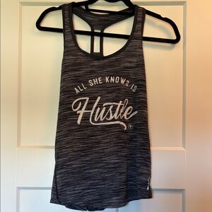 Hustle Graphic Racerback Tank Top - Black Heather